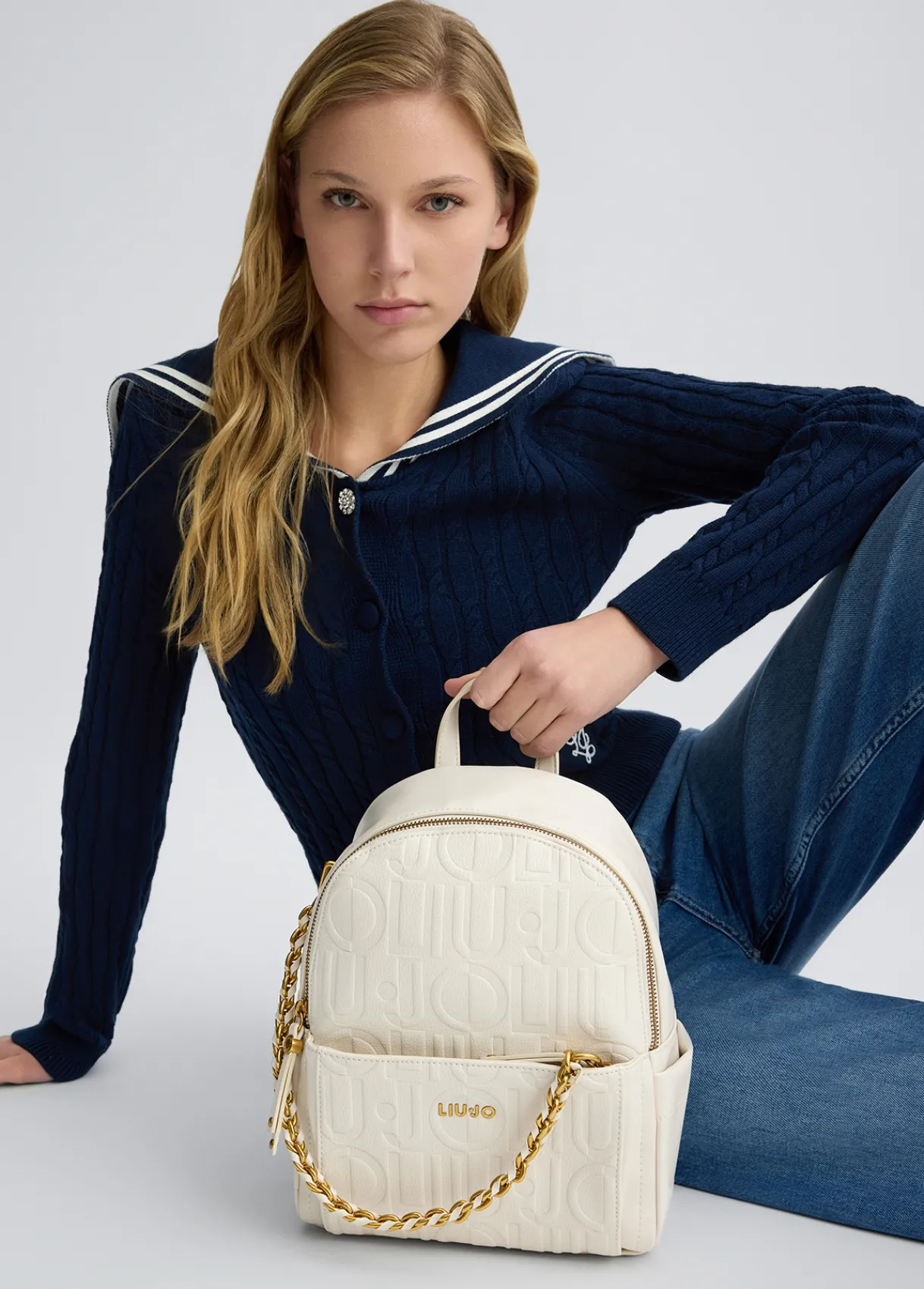 Liu Jo Sac à dos avec logo et chaîne|Femme Sac À Dos
