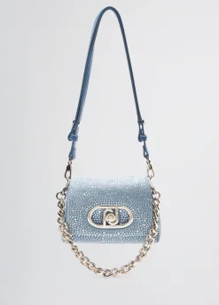 Liu Jo Sac petit format LaPuffy en toile denim avec strass|Femme Sac Bandoulière|Lapuffy