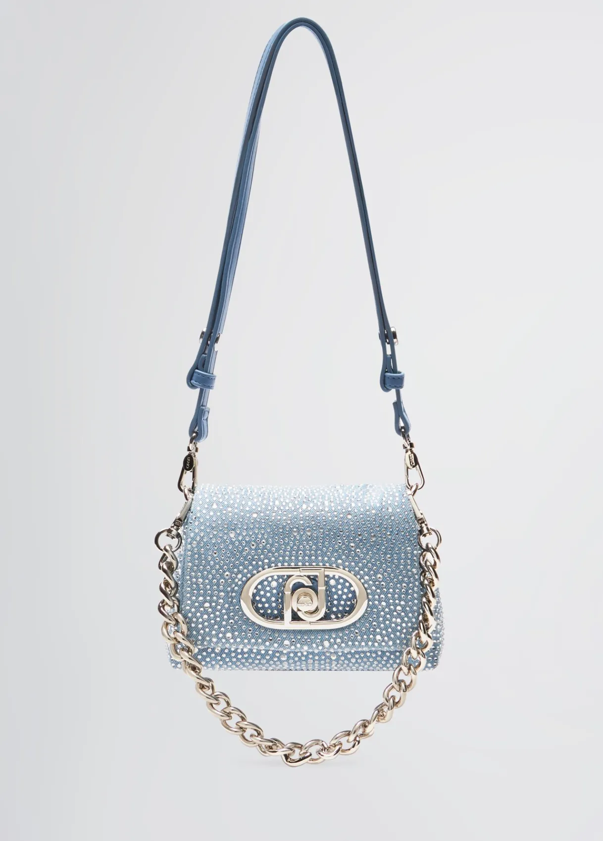 Liu Jo Sac petit format LaPuffy en toile denim avec strass|Femme Sac Bandoulière|Lapuffy