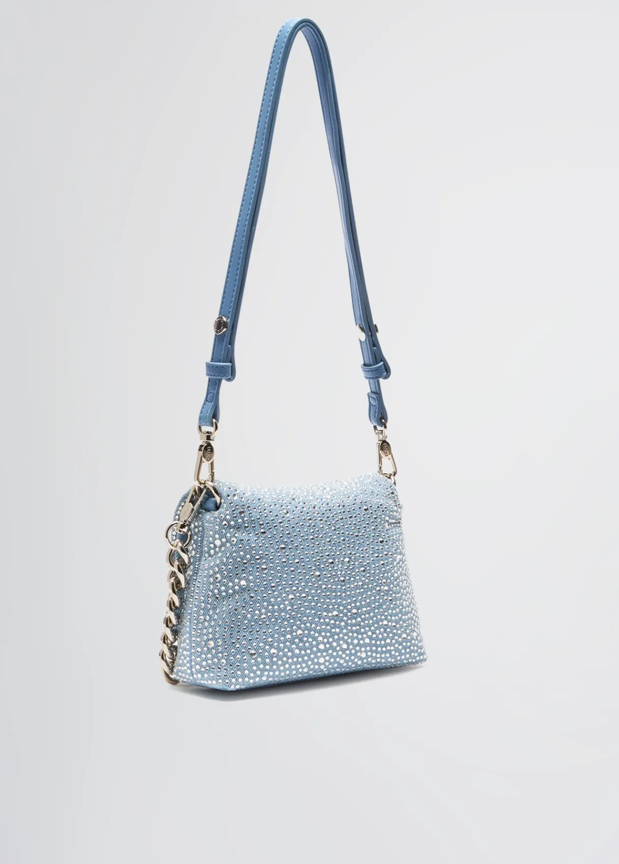 Liu Jo Sac petit format LaPuffy en toile denim avec strass|Femme Sac Bandoulière|Lapuffy
