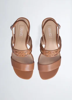 Liu Jo Sandales en cuir à talons larges|Femme Escarpins|Sandales