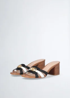 Liu Jo Sandales en cuir à talons larges|Femme Escarpins|Sandales
