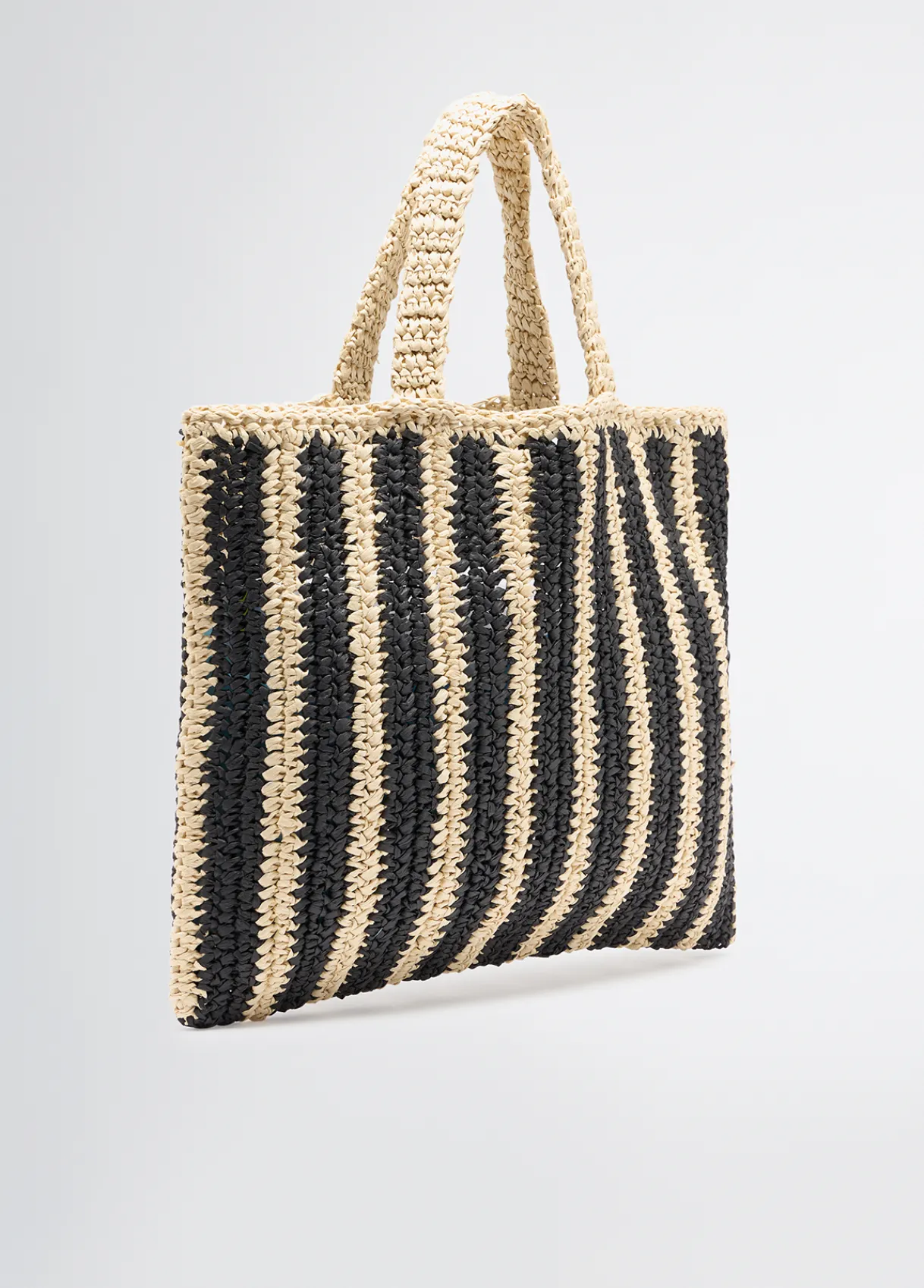 Liu Jo Shopper format moyen en raphia à rayures|Femme Sac Shopper|Mode Plage