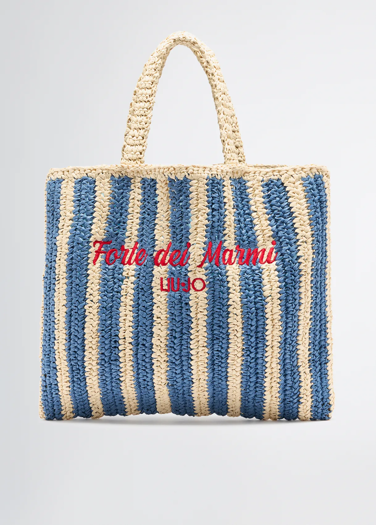 Liu Jo Shopper format moyen en raphia à rayures|Femme Sac Shopper|Mode Plage