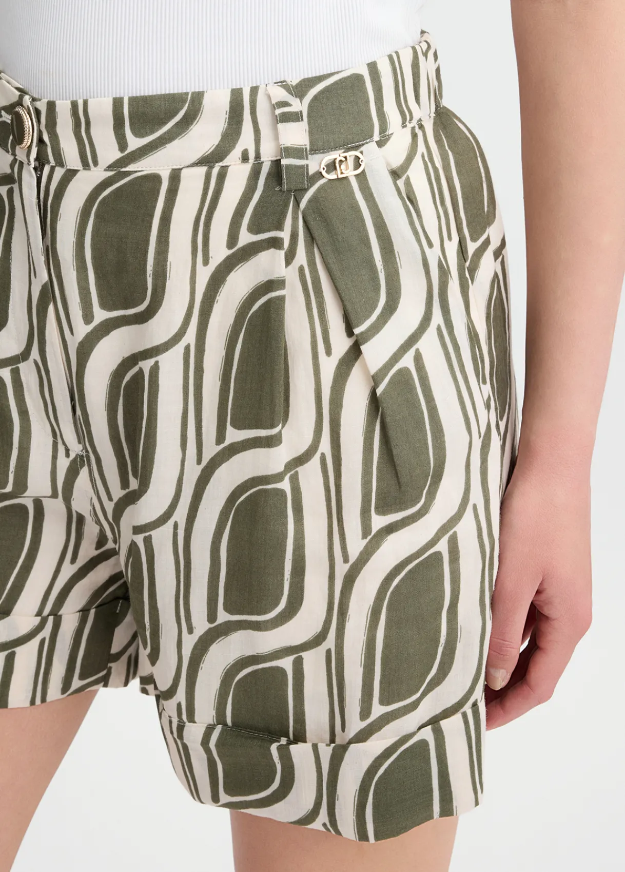 Liu Jo Short en ramie imprimé|Femme Pantalons