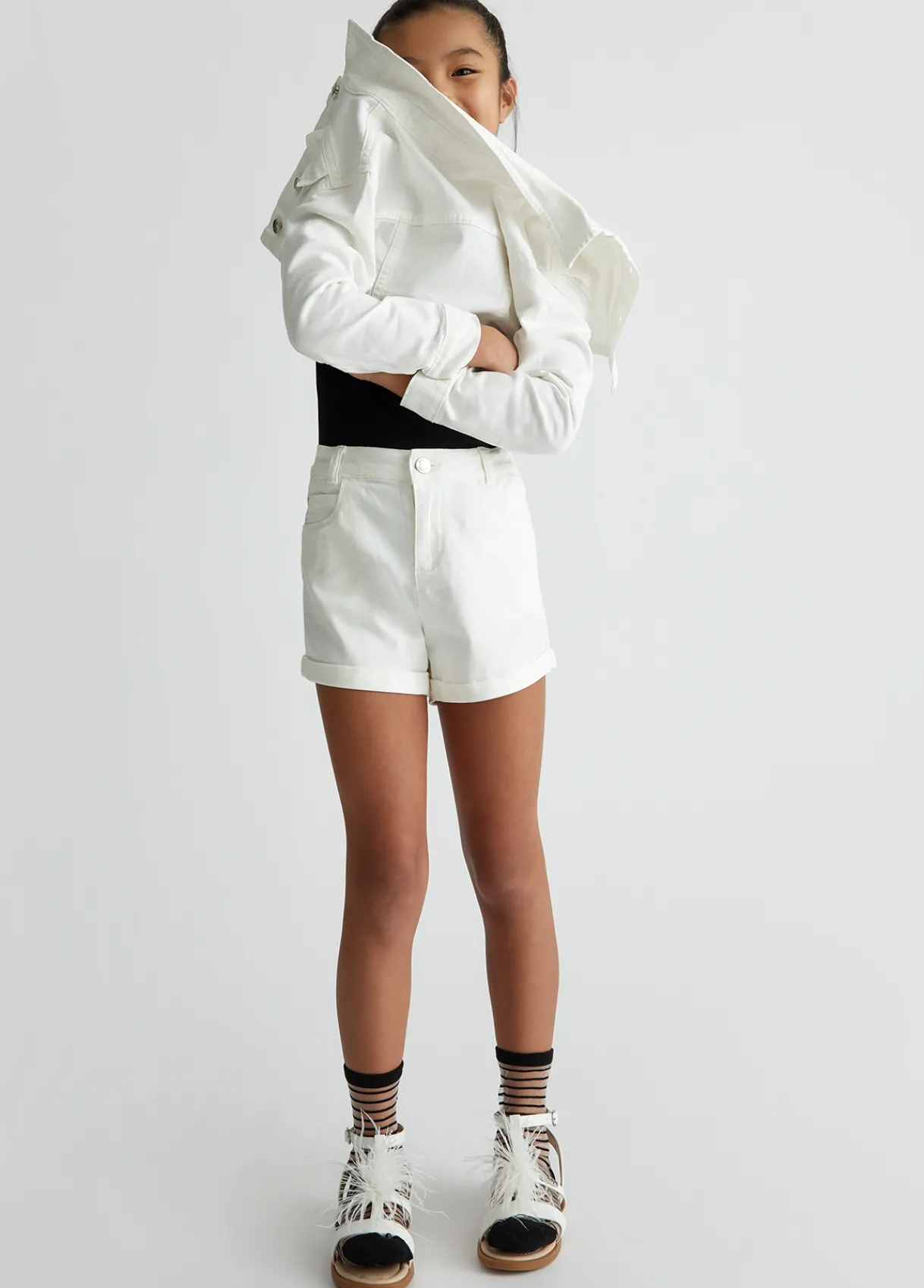 Liu Jo Short taille haute en coton|Enfant Pantalons & Jupes