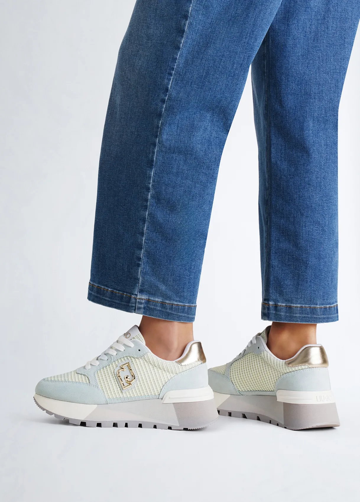 Liu Jo Sneakers à plateforme en daim et maille filet|Femme Sneakers
