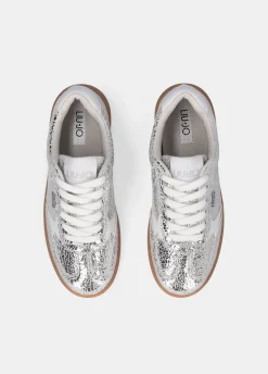 Liu Jo Sneakers en cuir craquelé lamé|Femme Sneakers