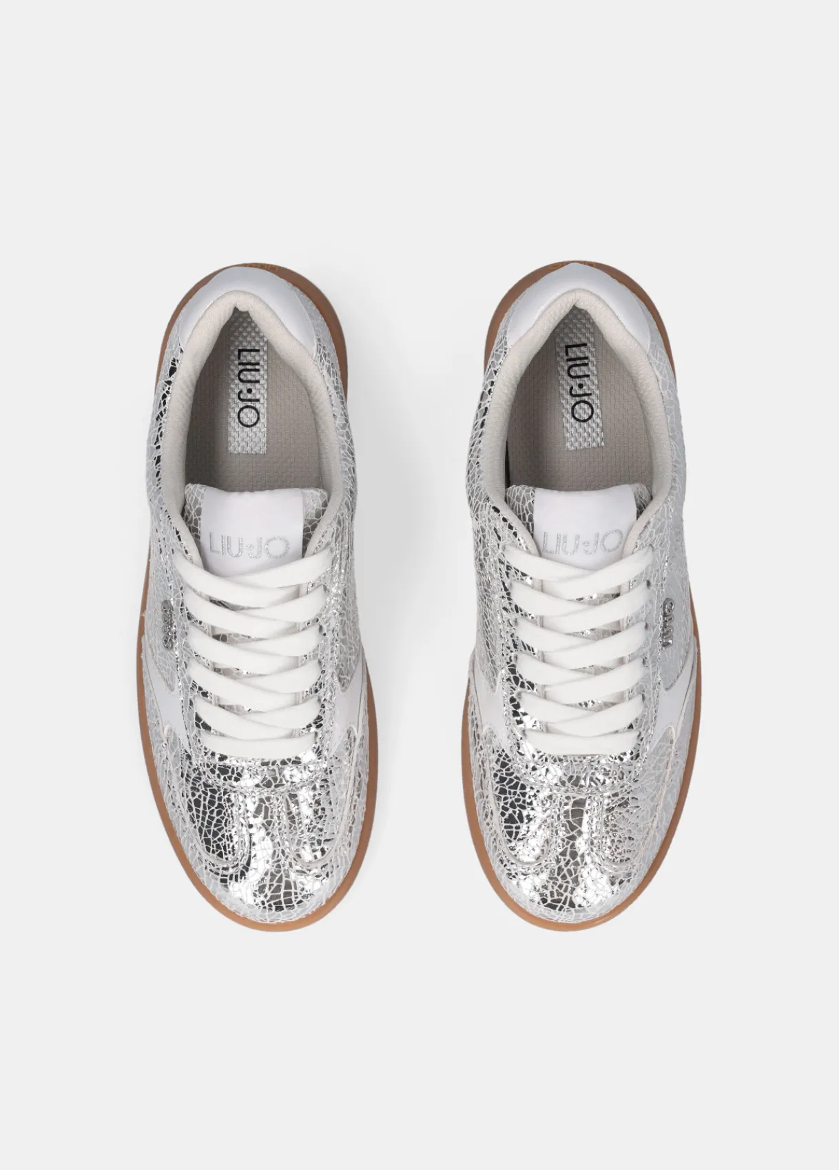 Liu Jo Sneakers en cuir craquelé lamé|Femme Sneakers