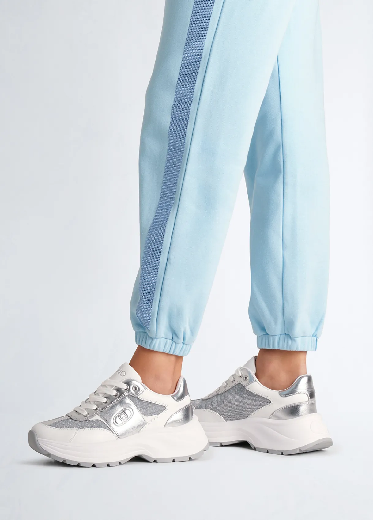 Liu Jo Sneakers en cuir et lurex|Femme Sneakers