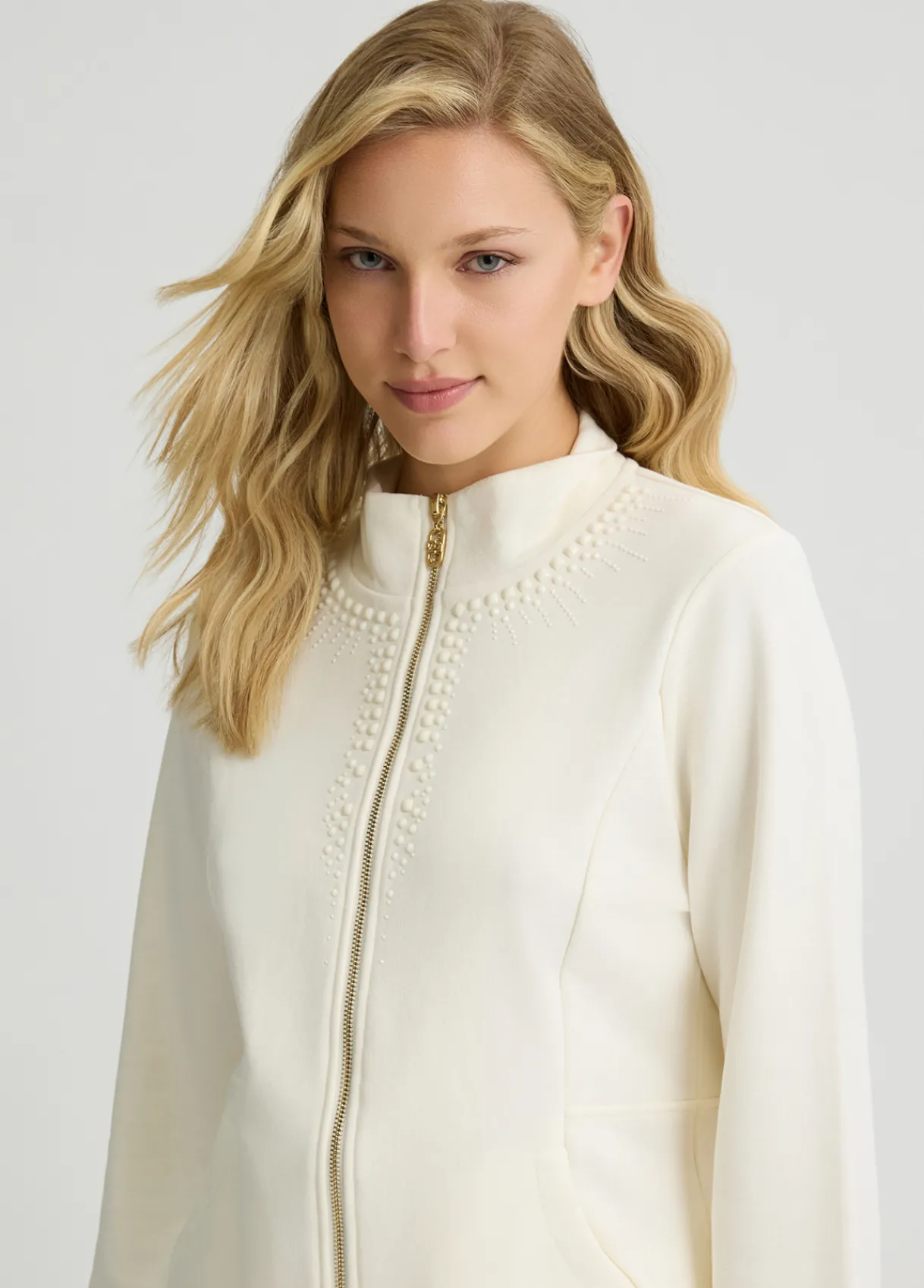 Liu Jo Sweat avec zip et strass|Femme Sweat-Shirts|Vêtements De Sport