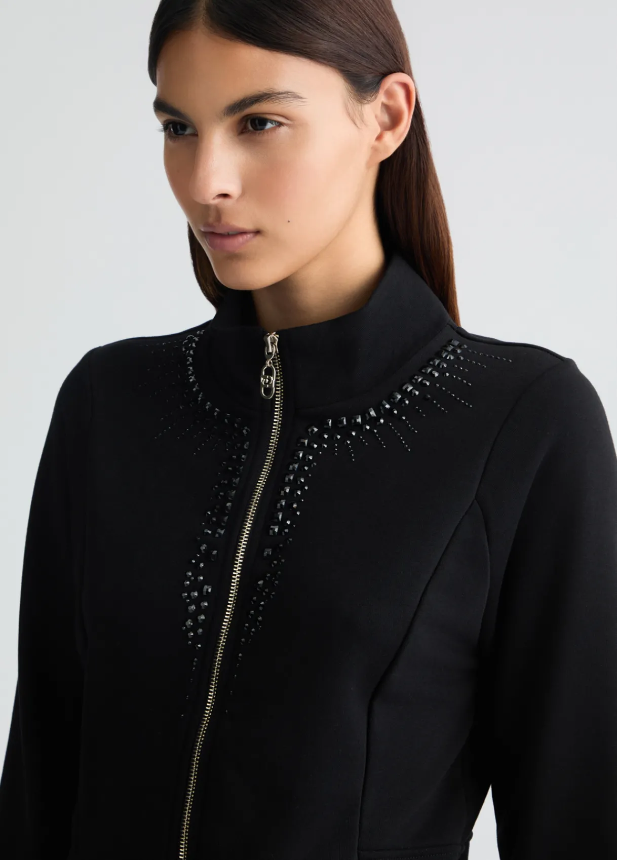 Liu Jo Sweat avec zip et strass|Femme Sweat-Shirts
