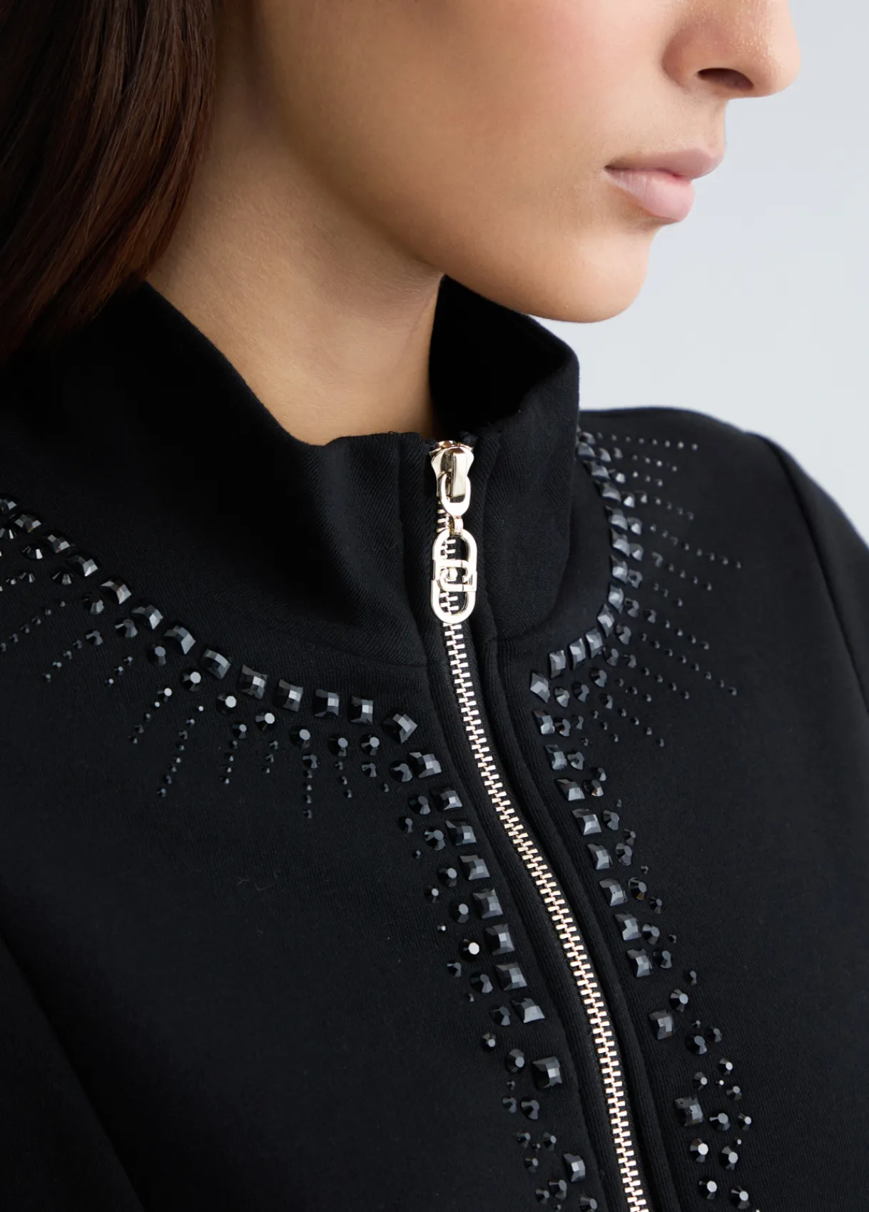 Liu Jo Sweat avec zip et strass|Femme Sweat-Shirts