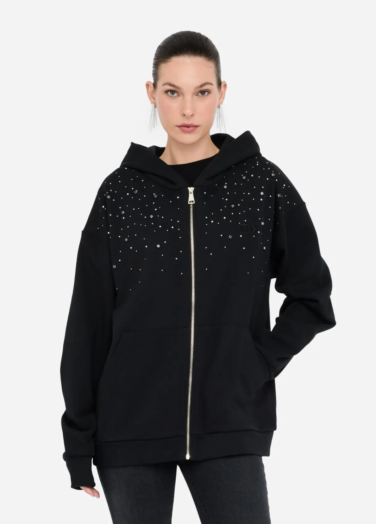 Liu Jo Sweat-shirt en coton avec strass|Femme Sweat-Shirts