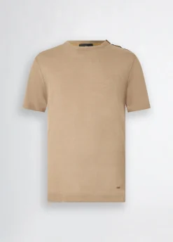 Liu Jo Tee-shirt en lin et coton|Homme Pulls Et Sweaters