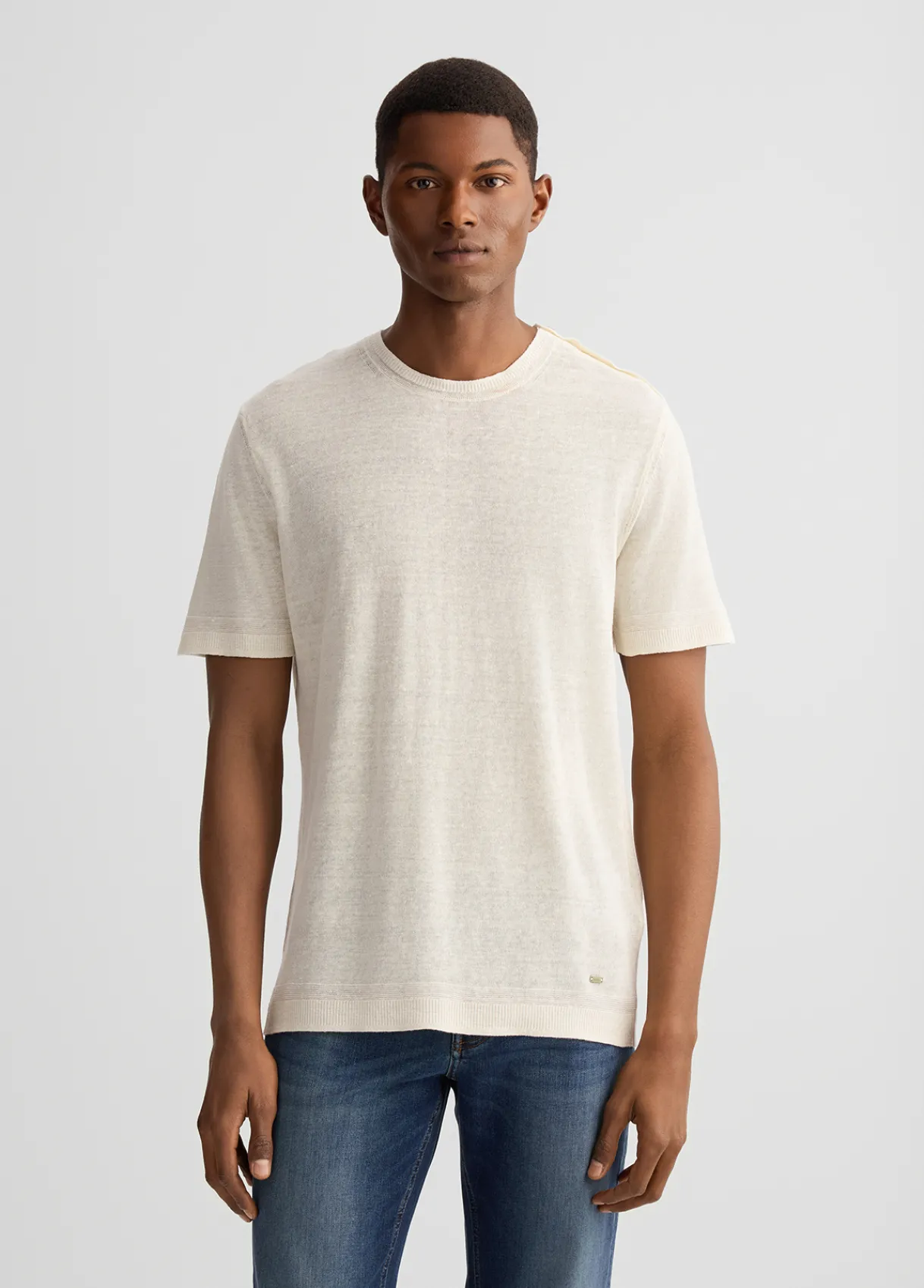 Liu Jo Tee-shirt en lin et coton|Homme Pulls Et Sweaters|Polos Et T-Shirts