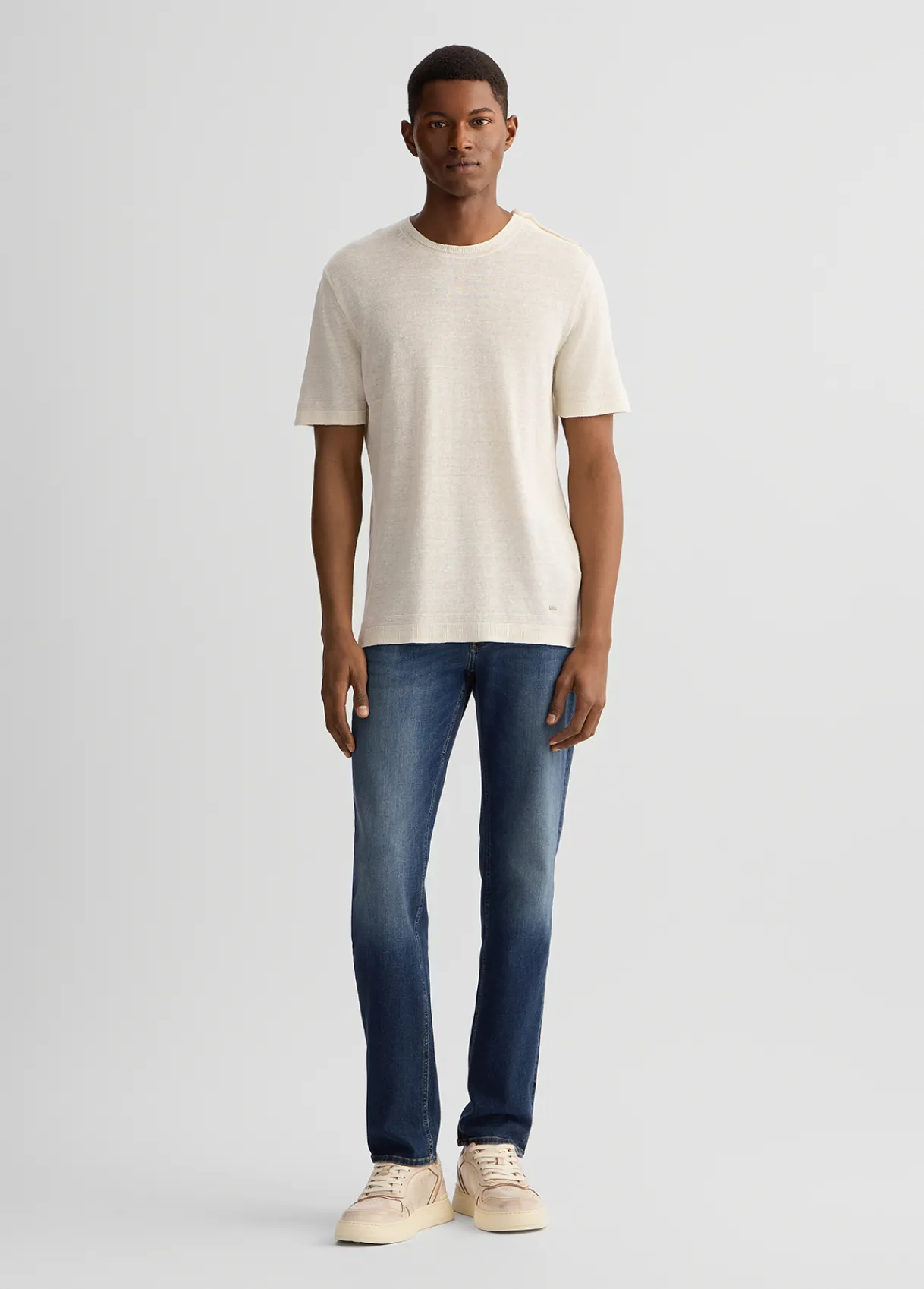 Liu Jo Tee-shirt en lin et coton|Homme Pulls Et Sweaters|Polos Et T-Shirts