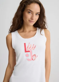 Liu Jo Top avec logo et strass|Femme Mode Plage|T-Shirts Et Tops