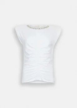 Liu Jo Top en coton avec strass|Femme T-Shirts Et Tops