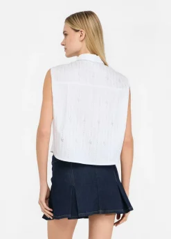Liu Jo Top en coton avec strass|Femme Chemises Et Blouses