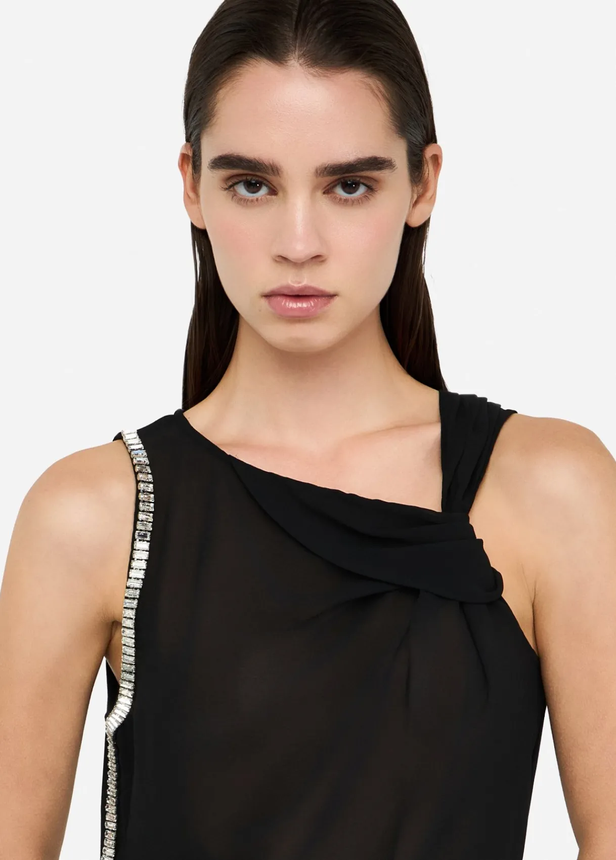 Liu Jo Top en coton et georgette|Femme T-Shirts Et Tops