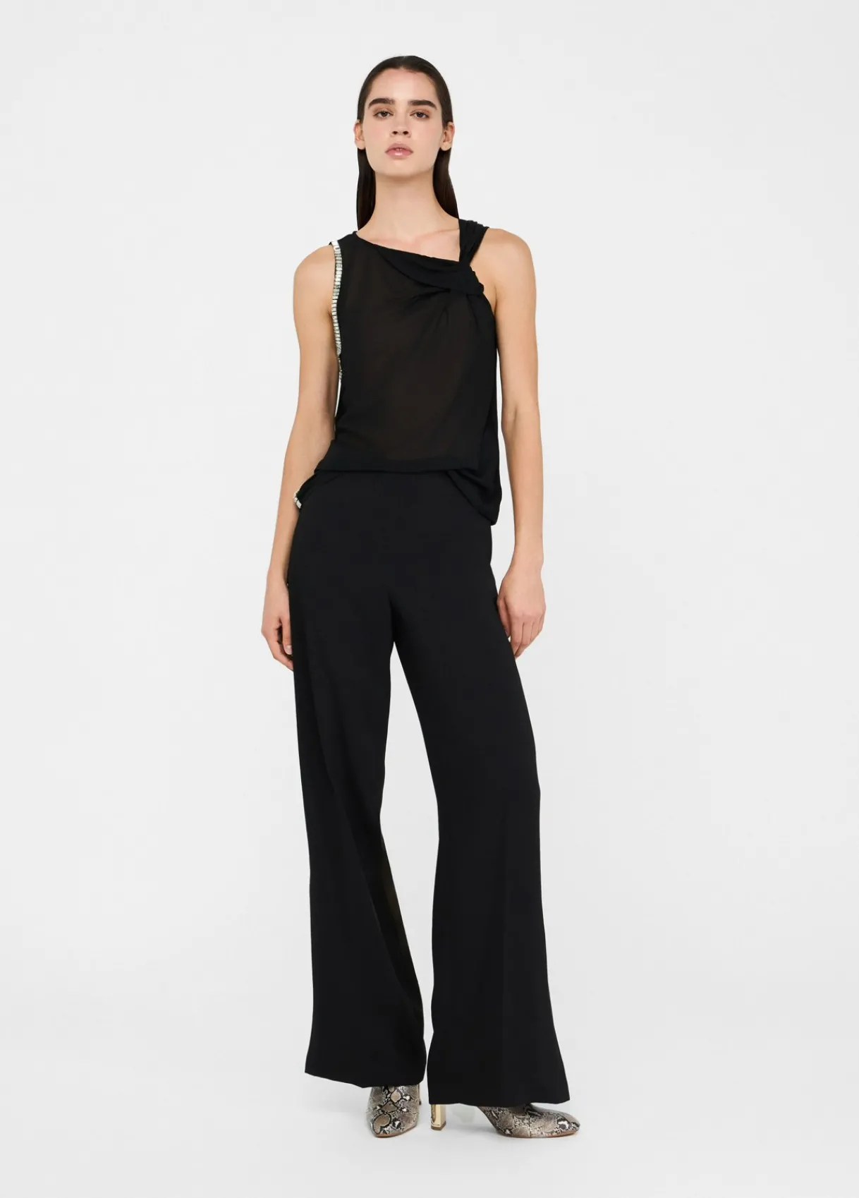 Liu Jo Top en coton et georgette|Femme T-Shirts Et Tops