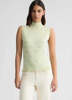 Liu Jo Top en maille avec logo et strass|Femme Mailles