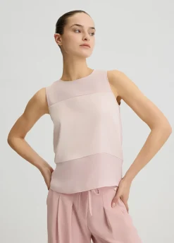 Liu Jo Top en satin et georgette|Femme Tailleurs|T-Shirts Et Tops