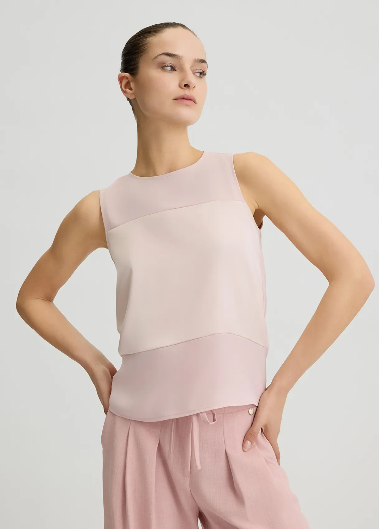 Liu Jo Top en satin et georgette|Femme Tailleurs|T-Shirts Et Tops
