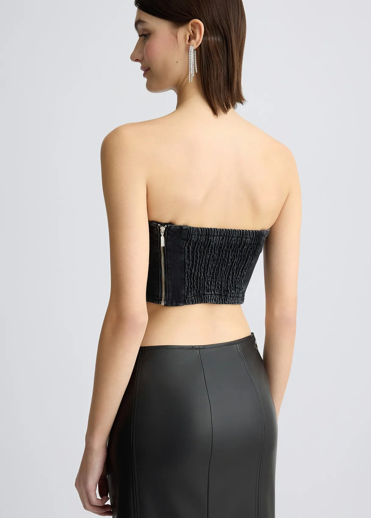 Liu Jo Top en toile denim avec strass|Femme T-Shirts Et Tops