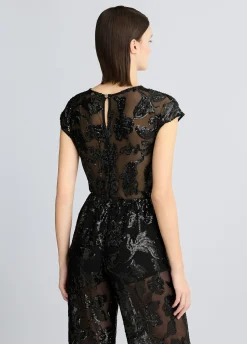 Liu Jo Top façon body en tulle brodé|Femme T-Shirts Et Tops
