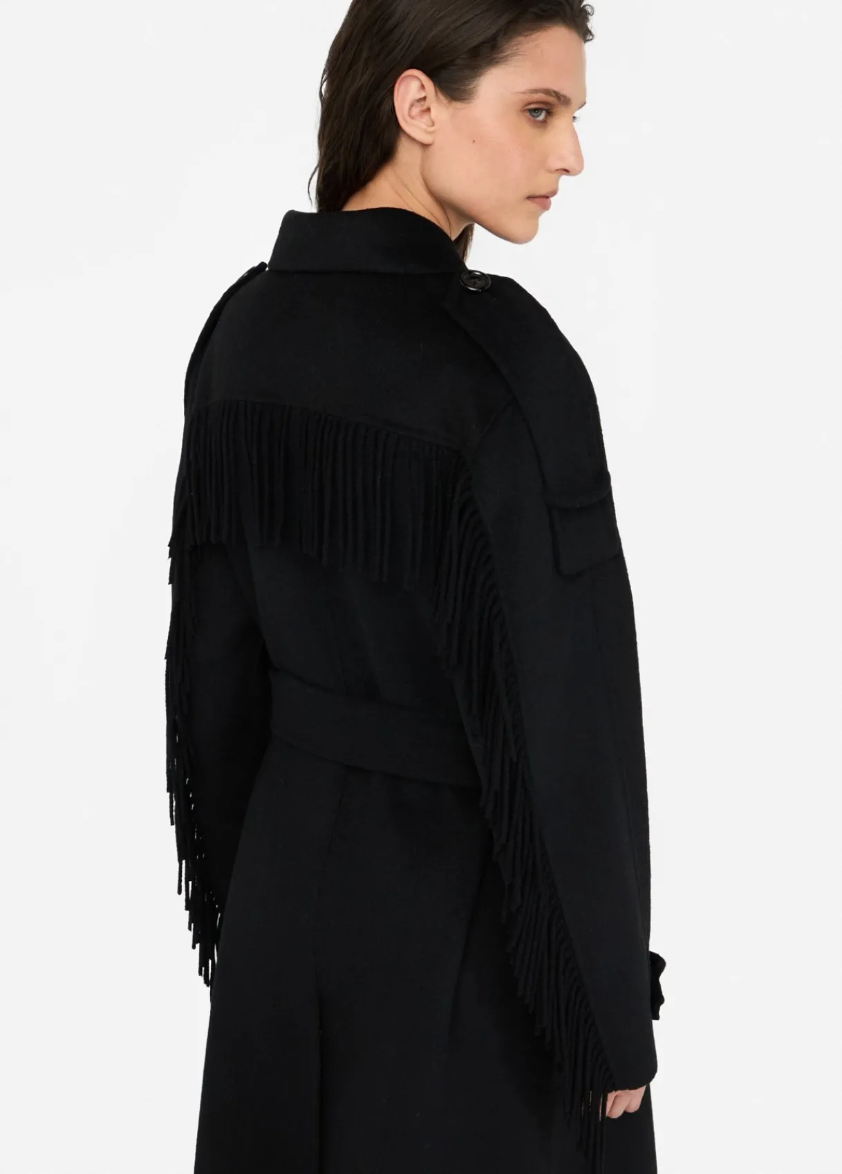 Liu Jo Trench-coat en laine avec franges|Femme Manteaux