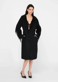 Liu Jo Trench-coat en laine avec franges|Femme Manteaux