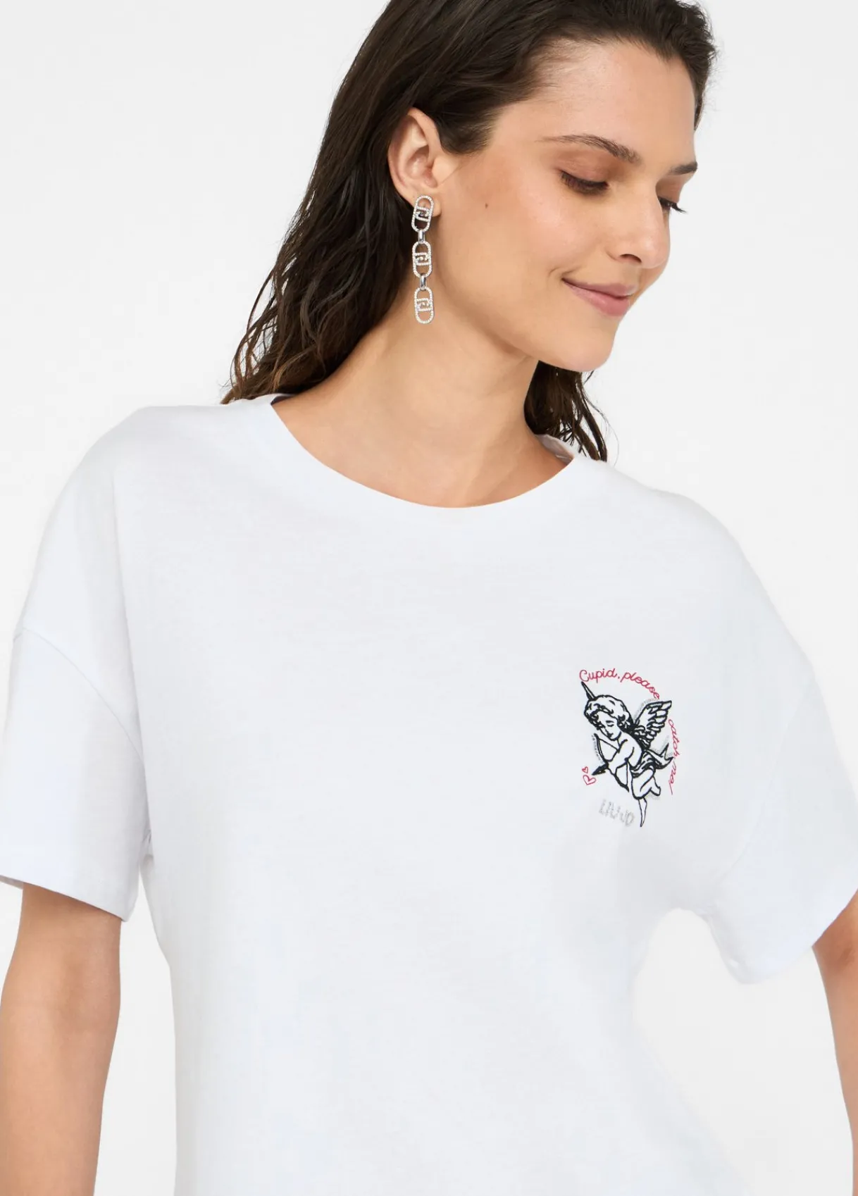 Liu Jo T-shirt avec broderie et strass|Femme T-Shirts Et Tops
