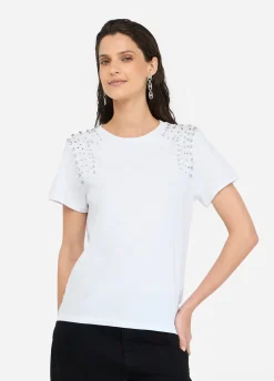 Liu Jo T-shirt avec broderies de pierres|Femme T-Shirts Et Tops