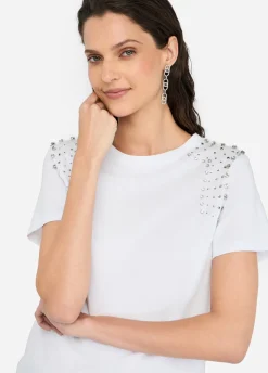 Liu Jo T-shirt avec broderies de pierres|Femme T-Shirts Et Tops