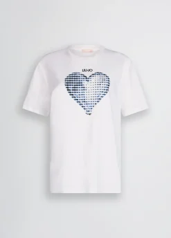 Liu Jo T-shirt avec cœur et strass|Femme T-Shirts Et Tops