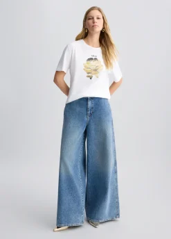 Liu Jo T-shirt avec fleur et strass|Femme T-Shirts Et Tops