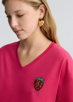Liu Jo T-shirt avec fraise|Femme T-Shirts Et Tops