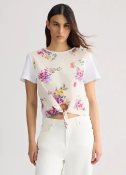 Liu Jo T-shirt avec imprimé et nœud|Femme T-Shirts Et Tops