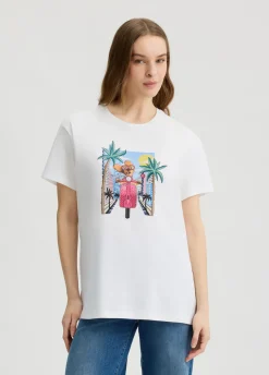 Liu Jo T-shirt avec imprimé et strass|Femme T-Shirts Et Tops