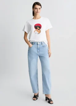 Liu Jo T-shirt avec imprimé et strass|Femme Mode Plage|T-Shirts Et Tops