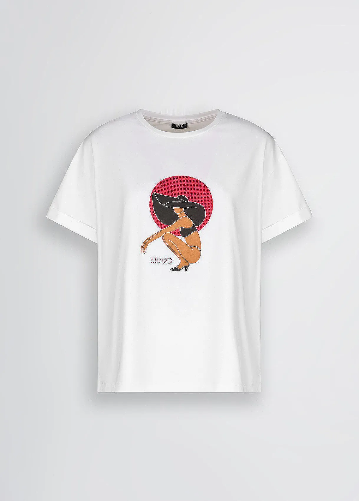 Liu Jo T-shirt avec imprimé et strass|Femme Mode Plage|T-Shirts Et Tops