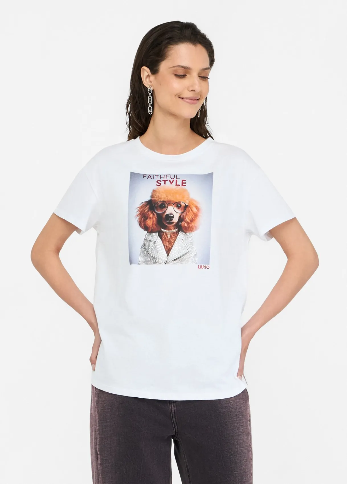 Liu Jo T-shirt avec imprimé et strass|Femme T-Shirts Et Tops