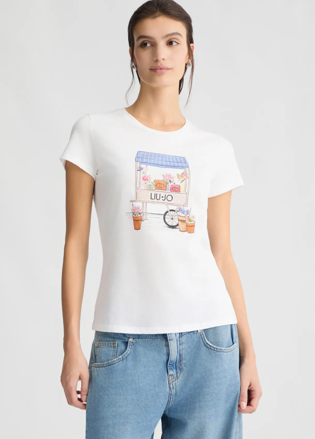 Liu Jo T-shirt avec imprimé et strass|Femme T-Shirts Et Tops