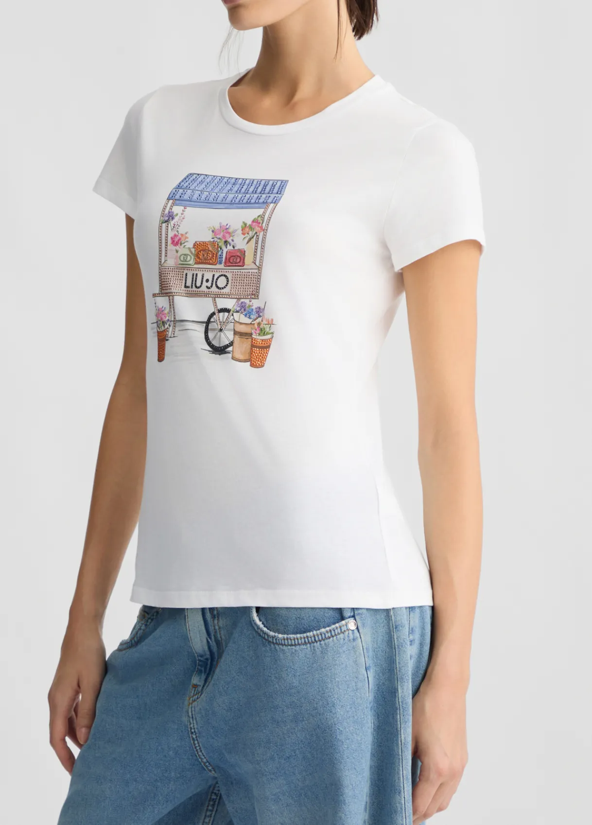 Liu Jo T-shirt avec imprimé et strass|Femme T-Shirts Et Tops
