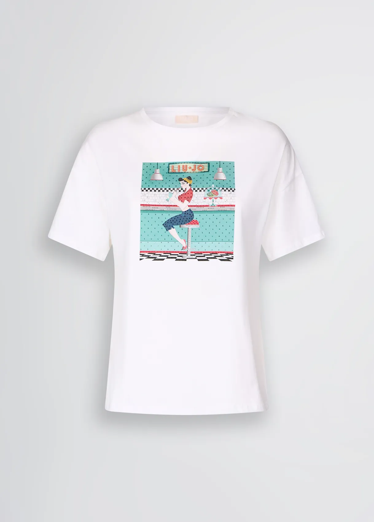 Liu Jo T-shirt avec imprimé et strass|Femme T-Shirts Et Tops