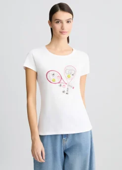 Liu Jo T-shirt avec imprimé et strass|Femme T-Shirts Et Tops