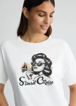 Liu Jo T-shirt avec imprimé et strass|Femme T-Shirts Et Tops