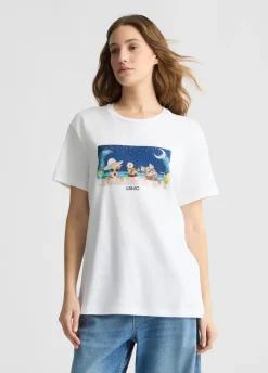 Liu Jo T-shirt avec imprimé et strass|Femme T-Shirts Et Tops